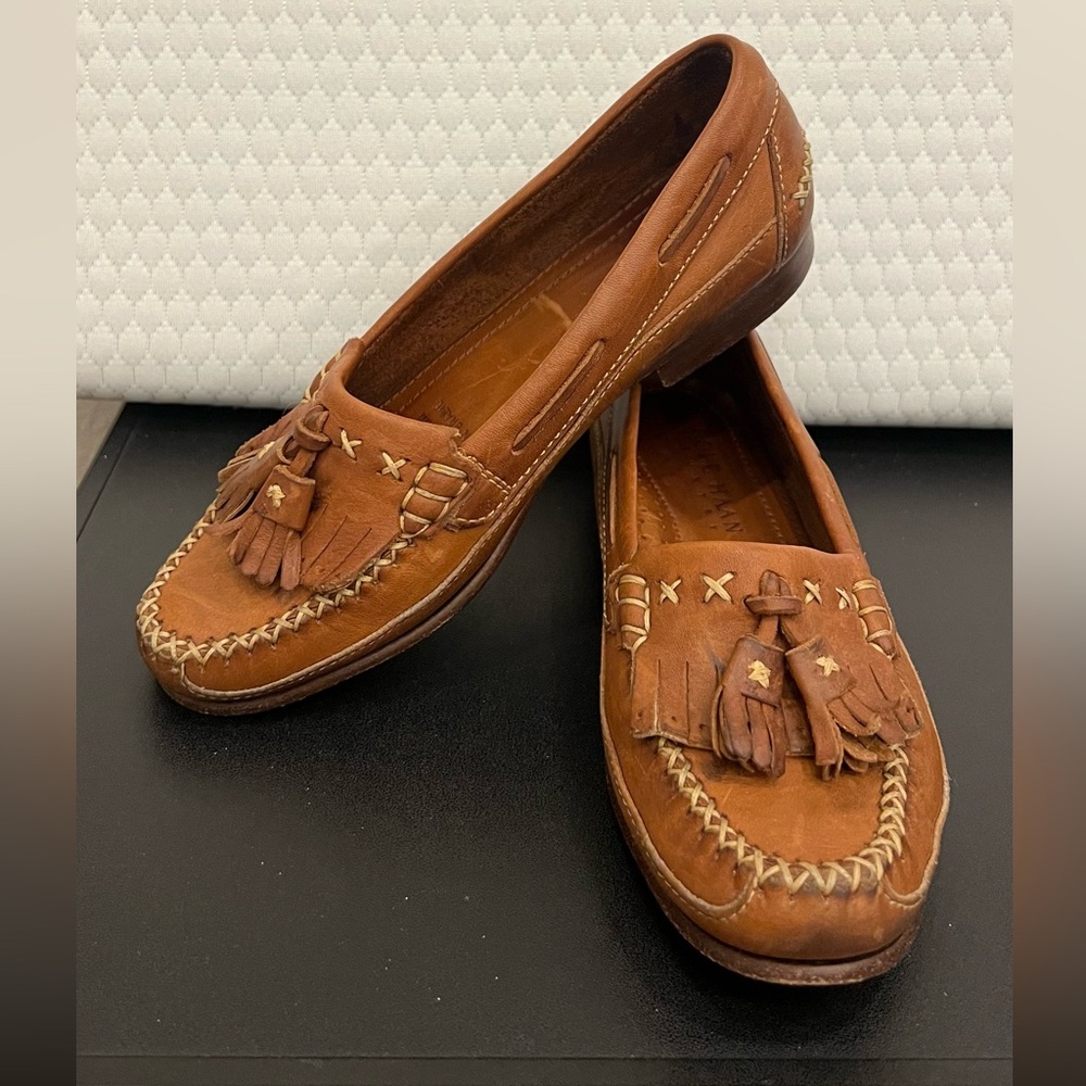 Cole Haan Brown Leather Loafers with Tassel Detail - Size 5.5